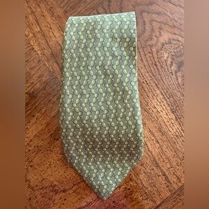 BATTISTONI Green Geometric Silk LUXURY Tie HANDMADE ITALY